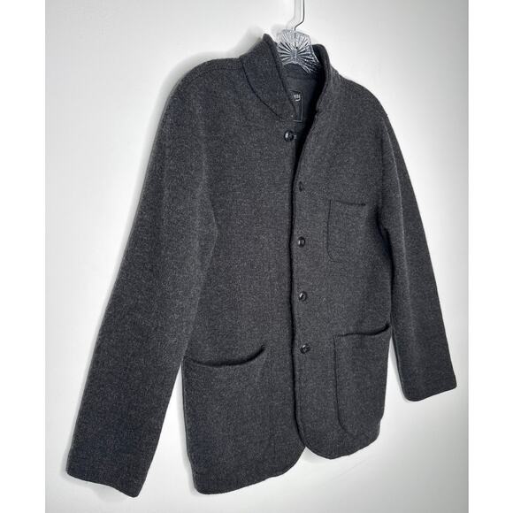 Grayers 100% Lambswool Charcoal Preppy Jacket Cardigan Mens medium - Picture 7 of 16